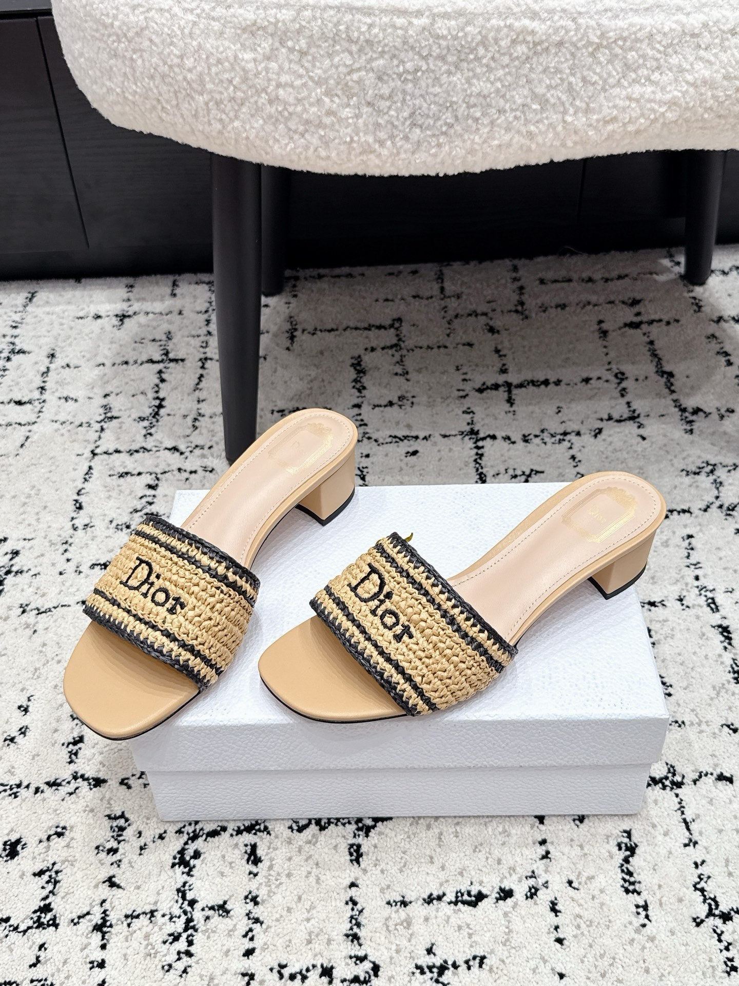 Dior 2026 Sandal 45mm Raffia Woven 847005