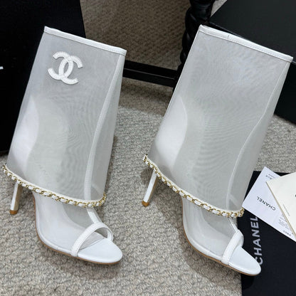 Chanel 2026 New Mesh Ankle Boots Sheepskin Leather 833315