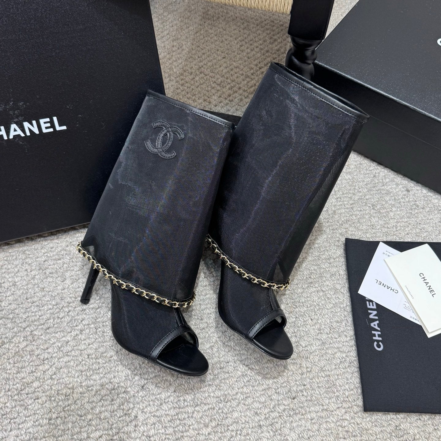 Chanel 2026 New Mesh Ankle Boots Sheepskin Leather 833315
