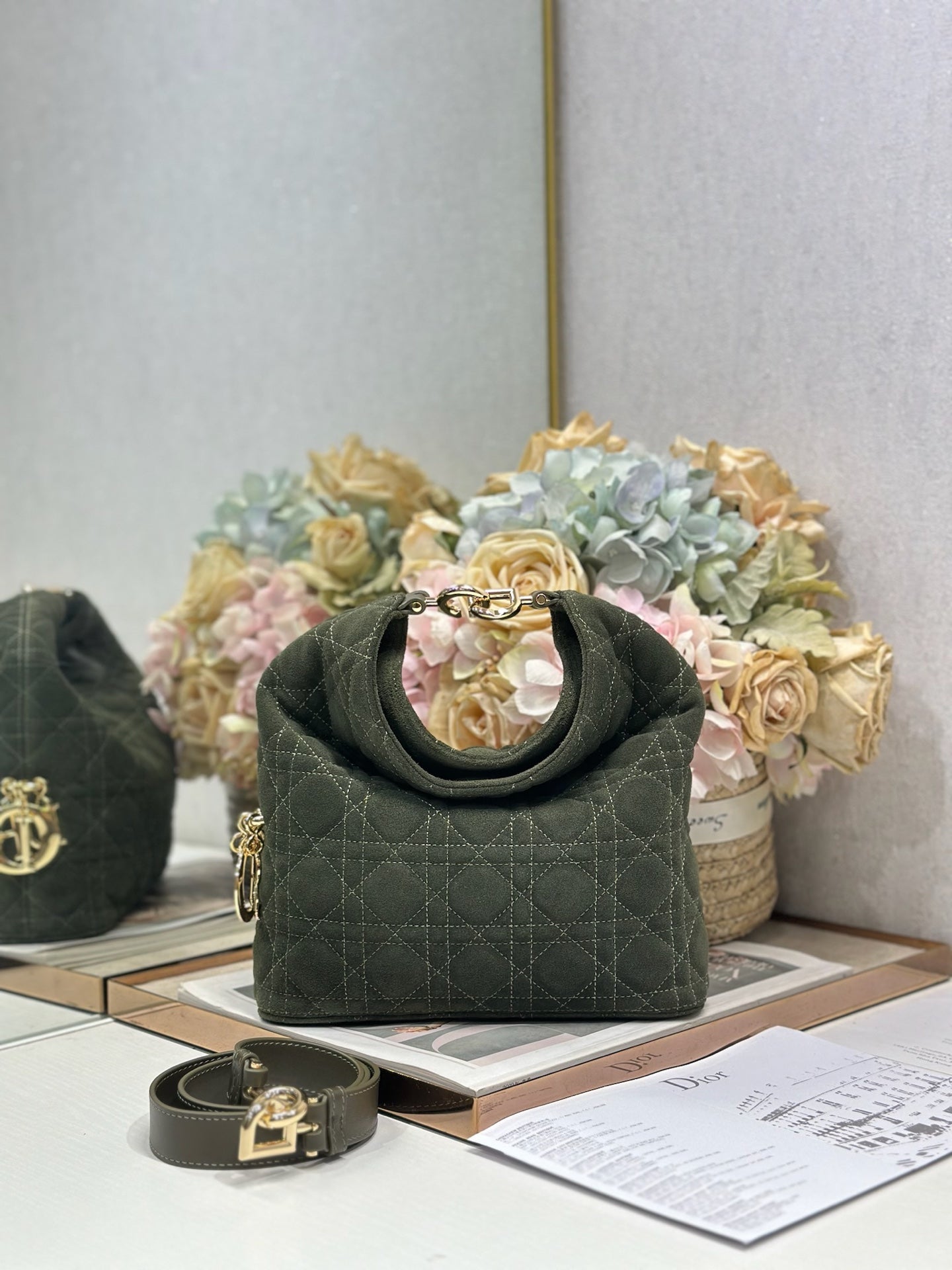 Dior 2026 Bag 27cm Multicolor Velvet Leather 289496