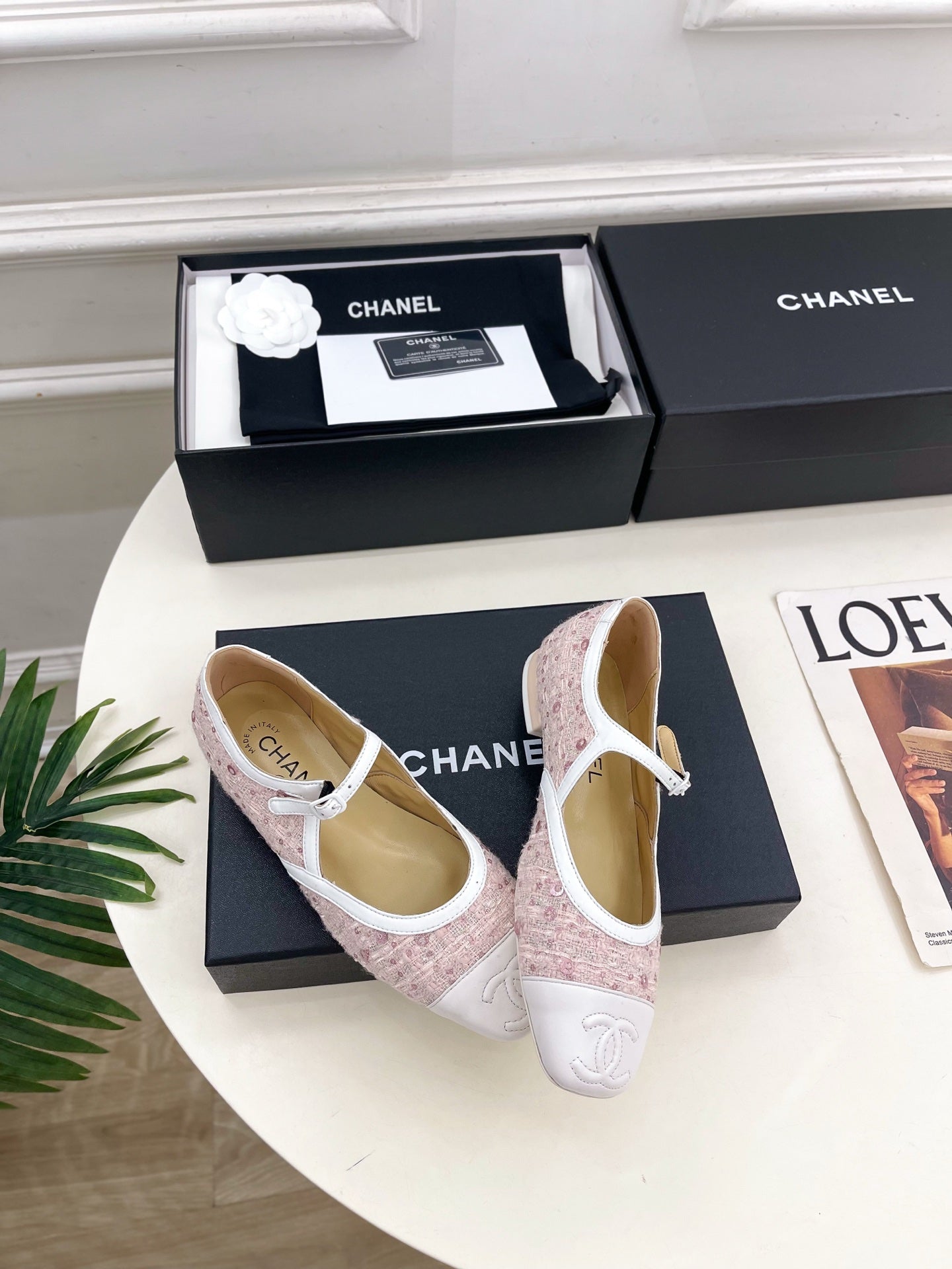 Chanel 2026 Mary Jane Flats Leather Sheepskin Tweed 831380