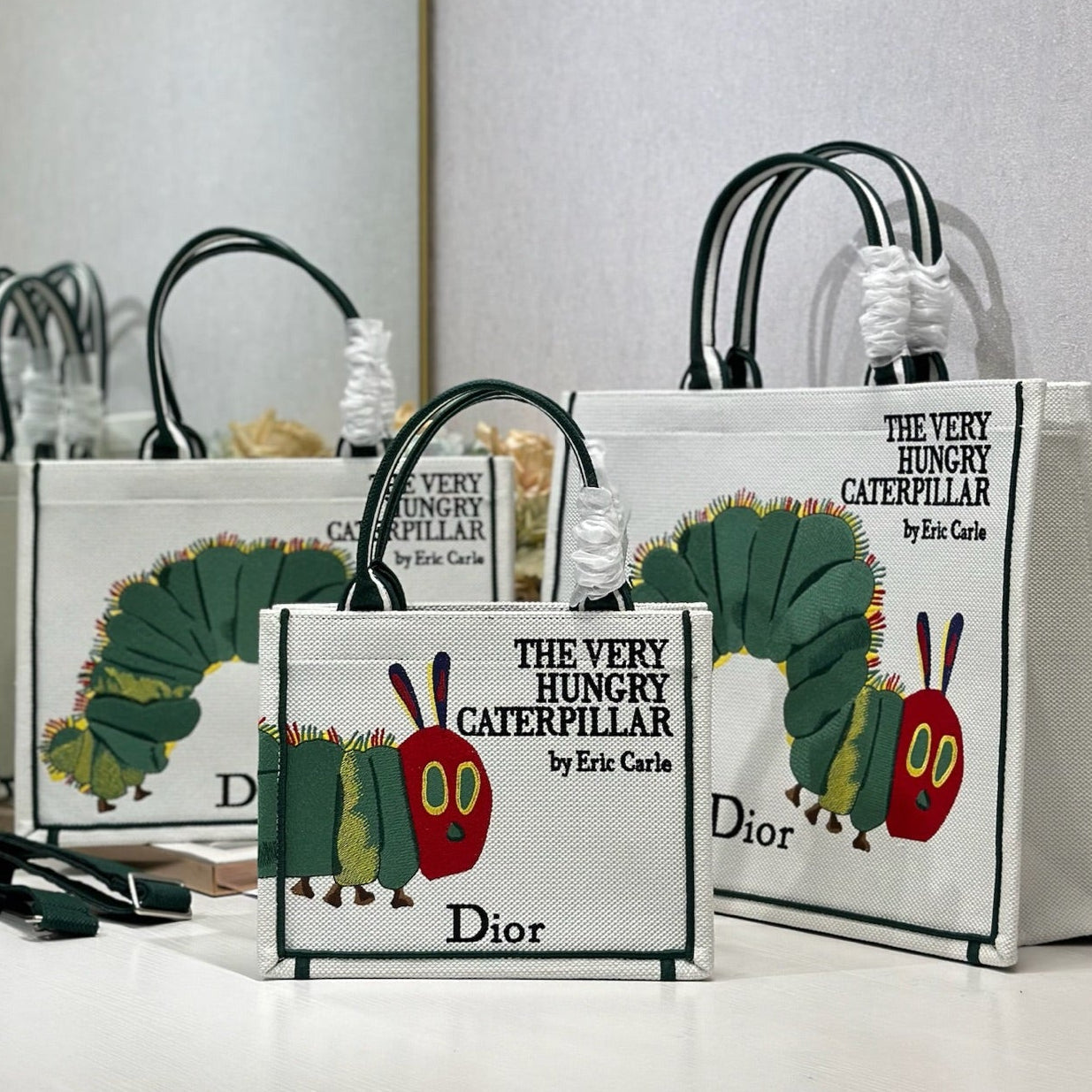 Dior 2026 "The Very Hungry Caterpillar" Book Tote Bag Canvas 289518