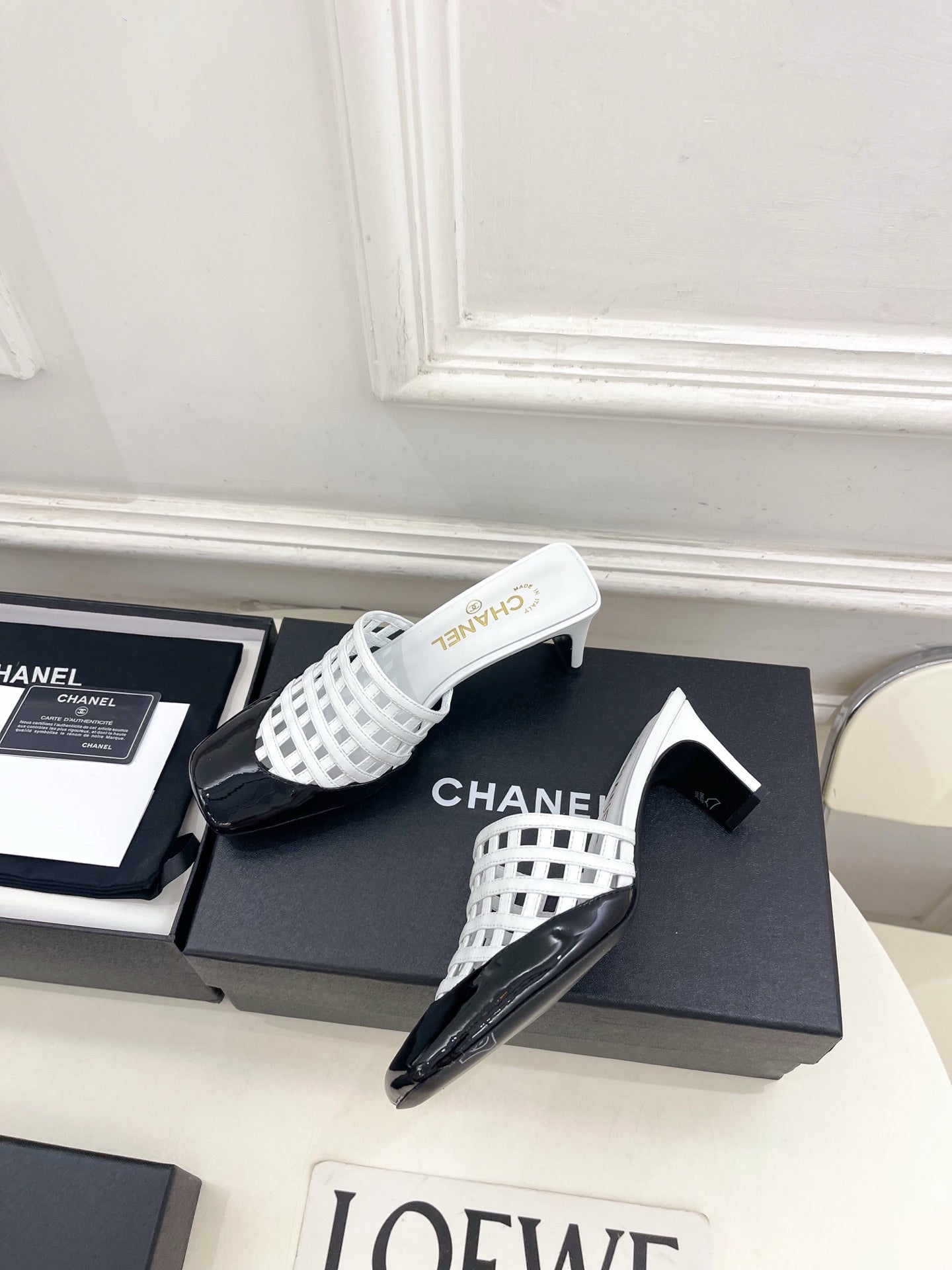 Chanel 2026 Square Toe Slippers Leather Sheepskin 831418