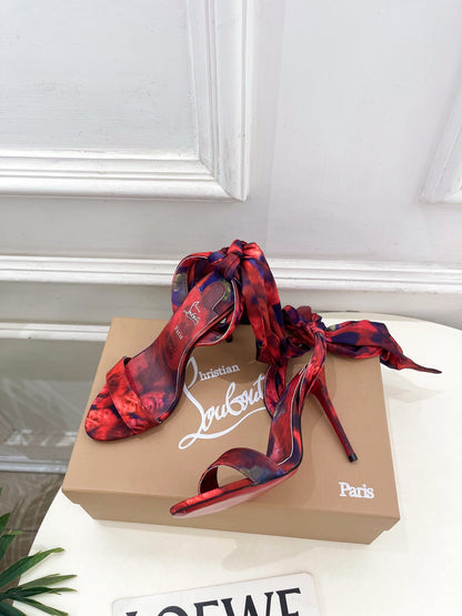 Christian Louboutin 2026 Sandale Du Désert 100mm Silk Fabric 831261