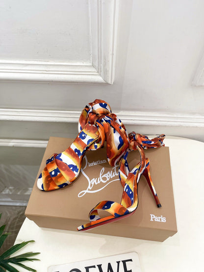 Christian Louboutin 2026 Sandale Du Désert 100mm Silk Fabric 831261