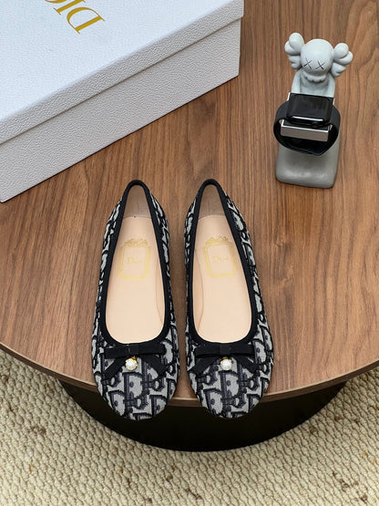 Dior 2026 Oblique Ballet Flat Fabric Cowhide 846595