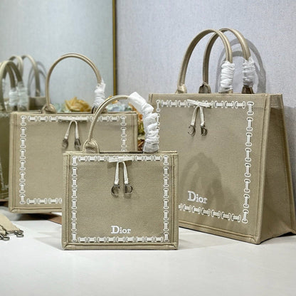 Dior 2026 Book Tote Bag Beige mix White Canvas 290893
