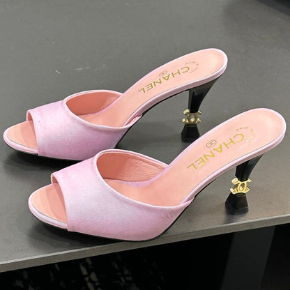 Chanel 2026 Peep-Toe Kitten Heels Leather Sheepskin 832569