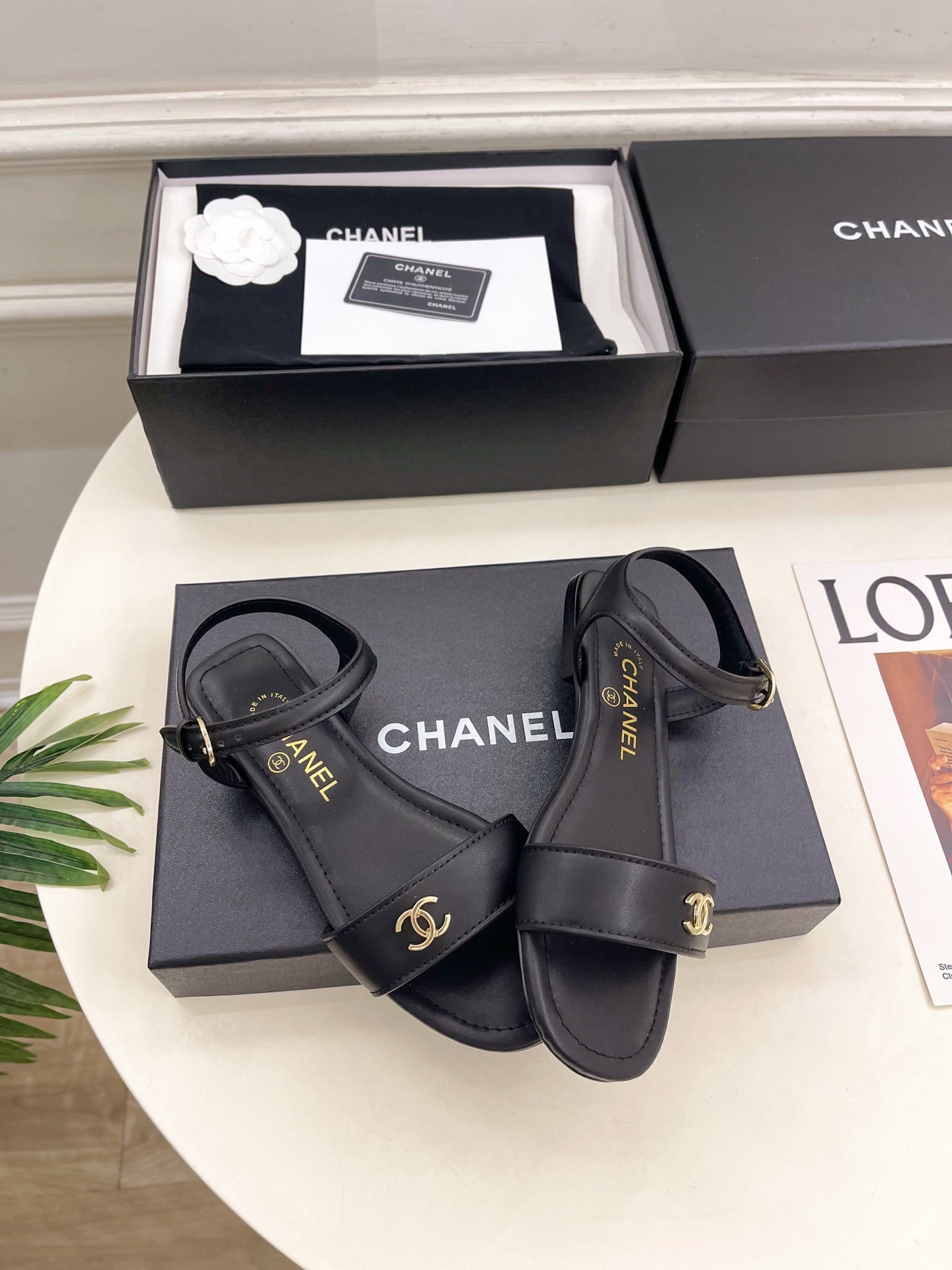 Chanel 2026 Double C Buckle Strappy Flat Sandals Lambskin Sheepskin 832342