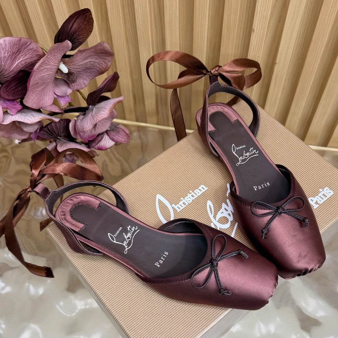 Christian Louboutin 2026 Sweetie Jane Strass Ballerina Flat Silk Leather 853090