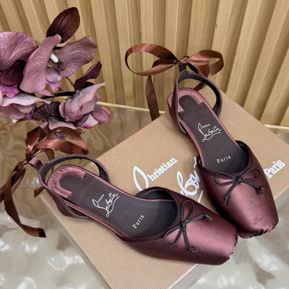 Christian Louboutin 2026 Sweetie Jane Strass Ballerina Flat Silk Leather 853090