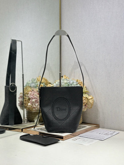 Dior 2026 Medaillon Bucket Bag Suede and Leather 159057