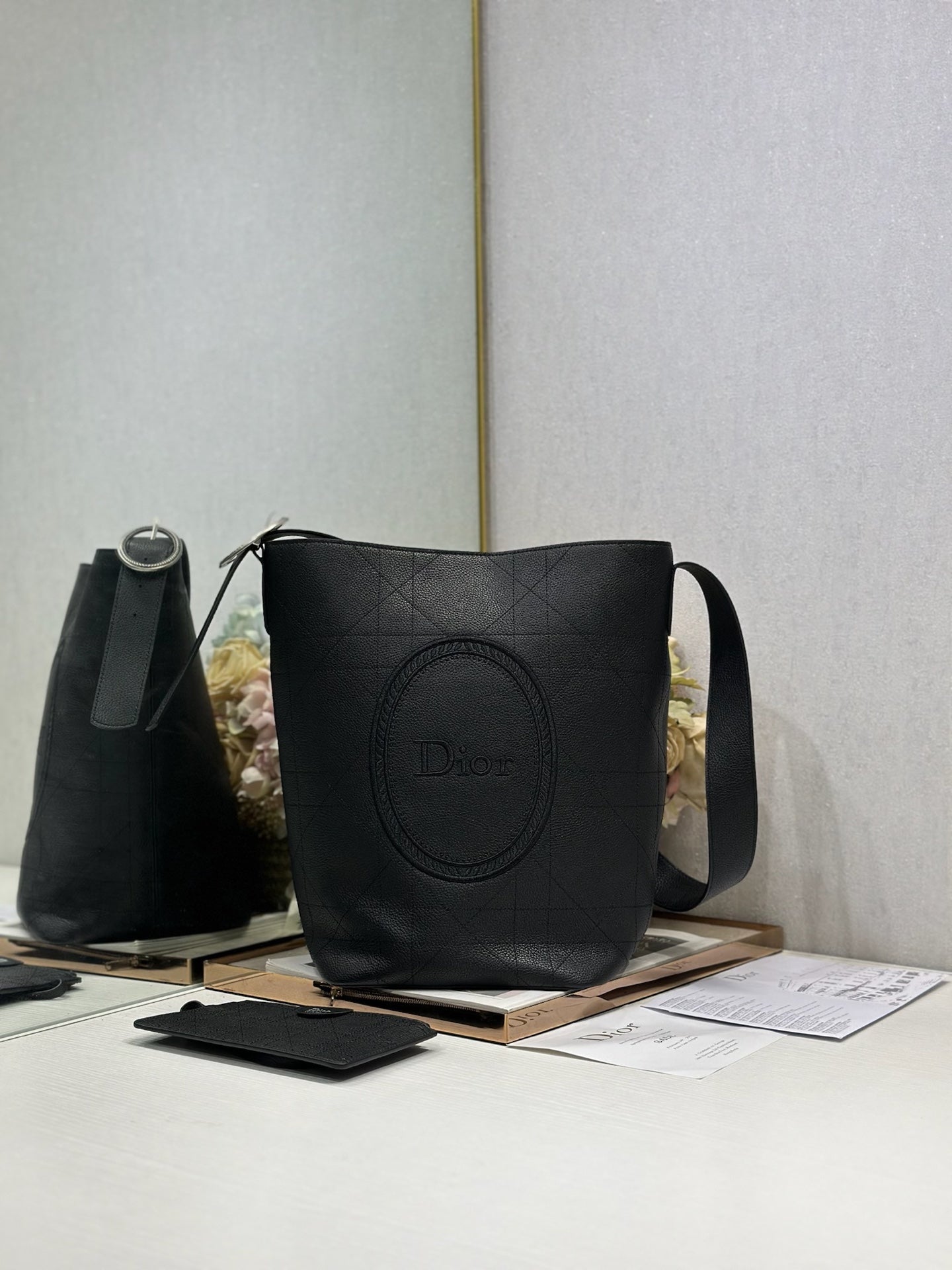 Dior 2026 Medaillon Bucket Bag Suede and Leather 159057