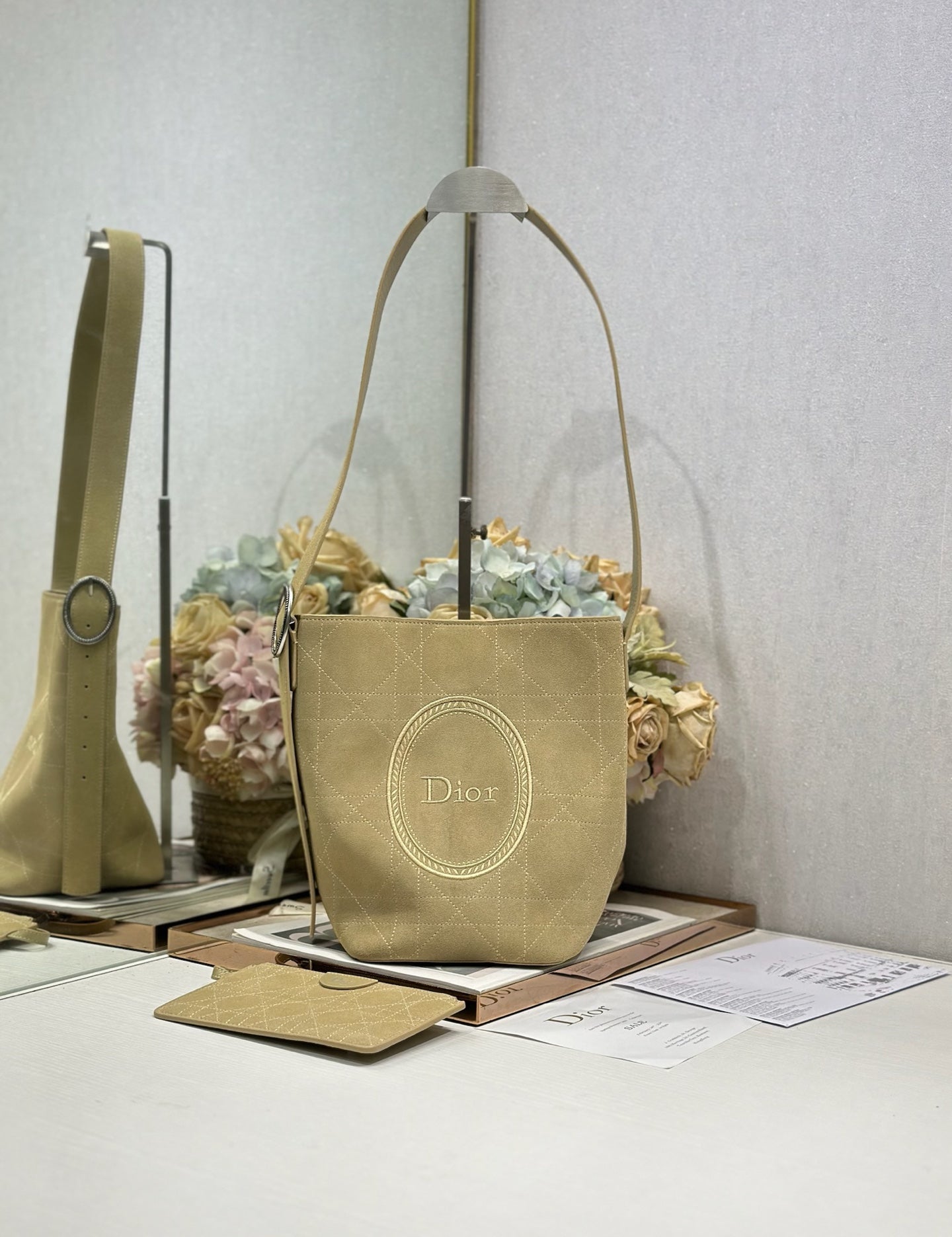 Dior 2026 Medaillon Bucket Bag Suede and Leather 159057