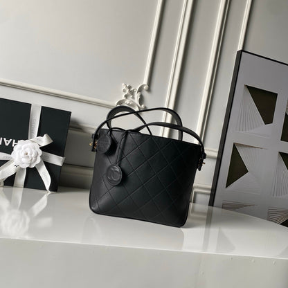 Chanel 2026 Bucket Bag 27.5cm Suede Calfskin