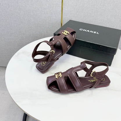 Chanel 2026 Double C Cutout Roman Flat Sandal Sheepskin 904596