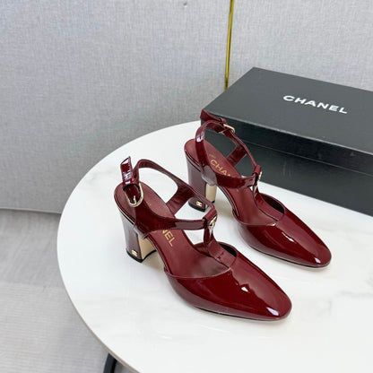 Chanel 2026 T-strap Slingback 90mm Patent Leather 904405