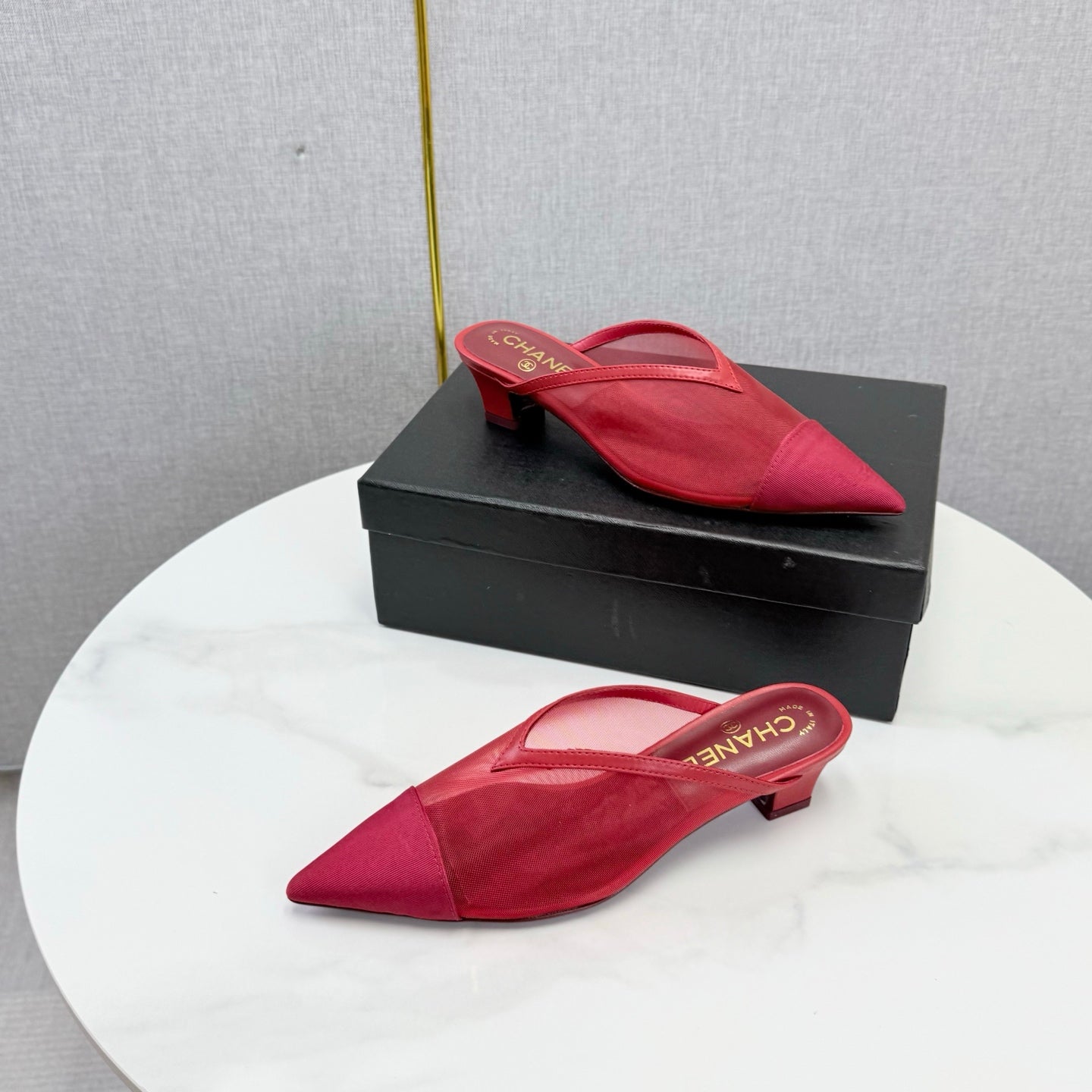 Chanel 2026 Mesh Mule Fabric Sheepskin 904436