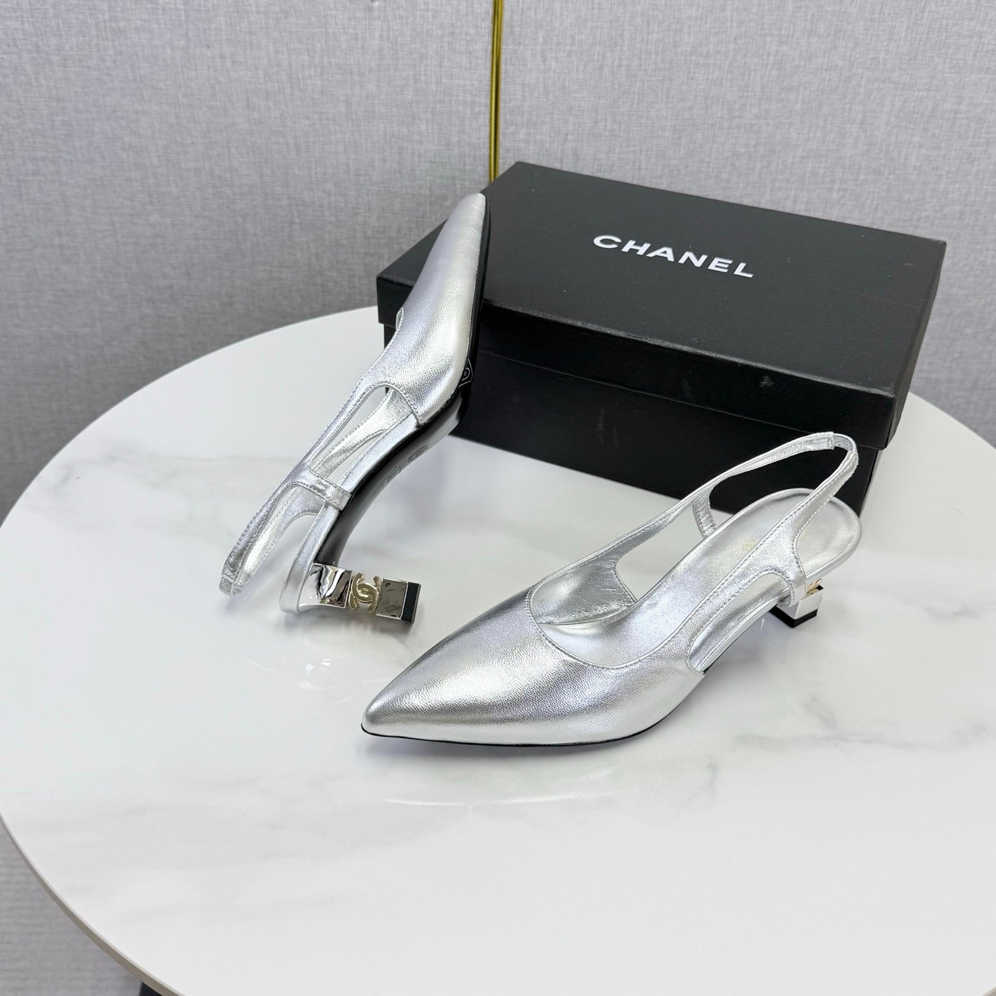 Chanel 2026 Slingback 50mm Patent Leather 904478