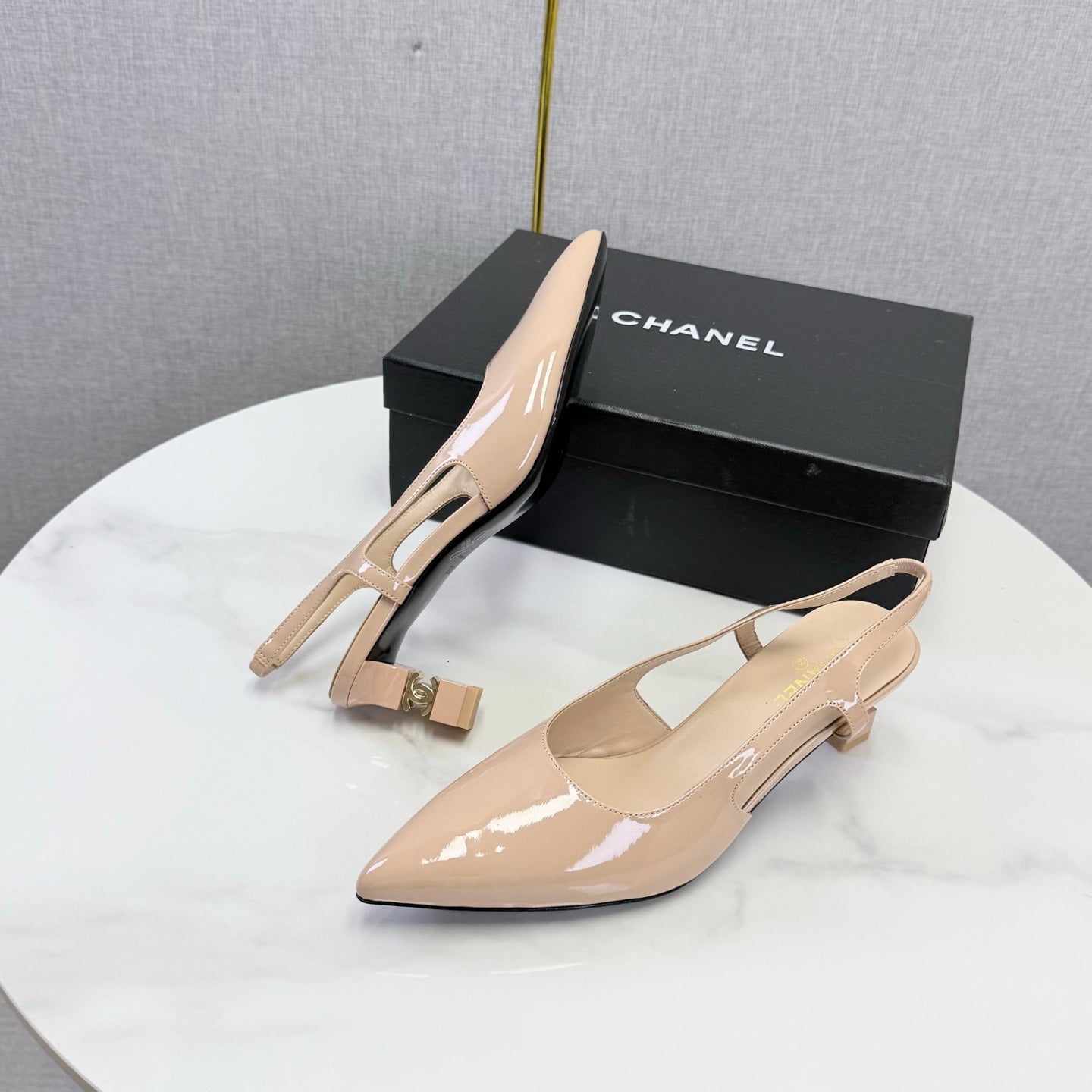 Chanel 2026 Slingback 50mm Patent Leather 904478