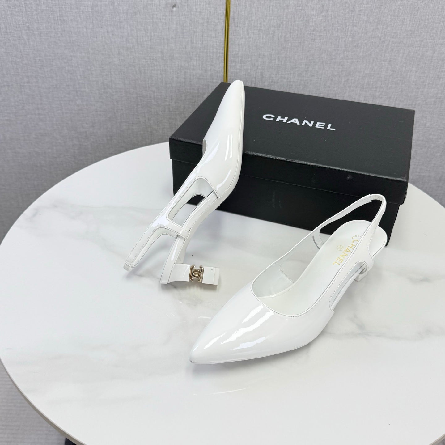Chanel 2026 Slingback 50mm Patent Leather 904478