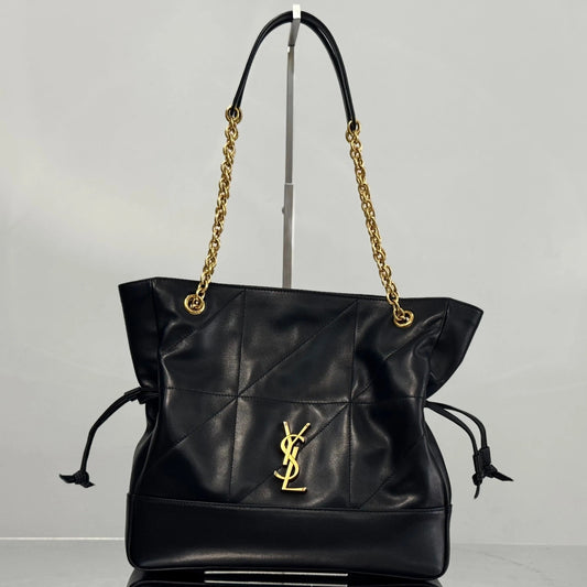 YSL Small Tote Bag 29 Black Caflskin