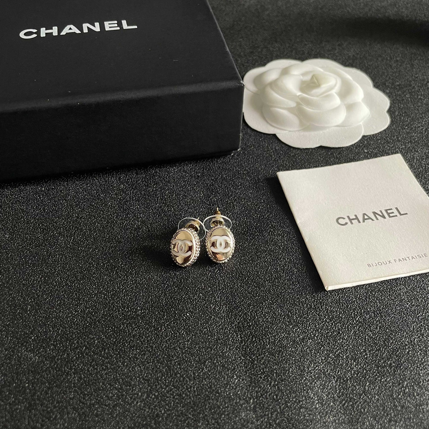 CC Vintage Double C Gold Earrings