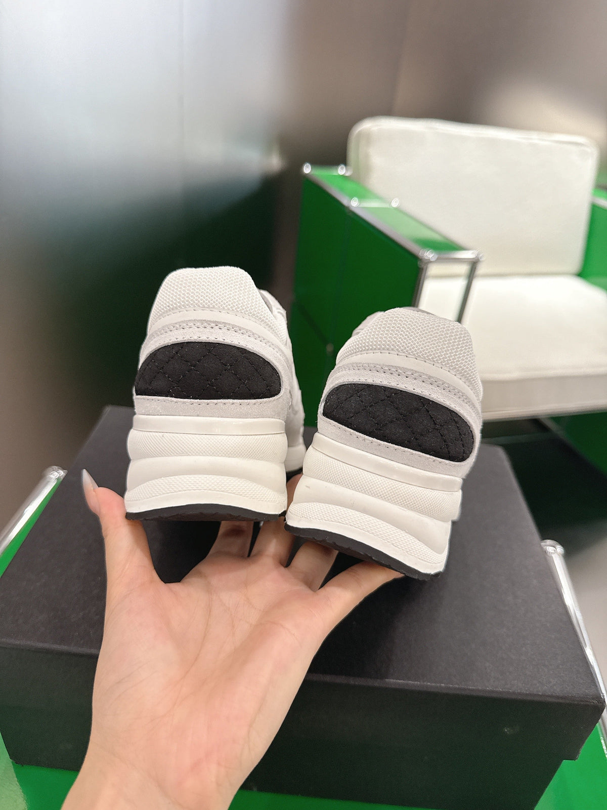 Chanel Low-Top Sneakers 30mm Off-White Calfskin Leather and Mesh  507542
