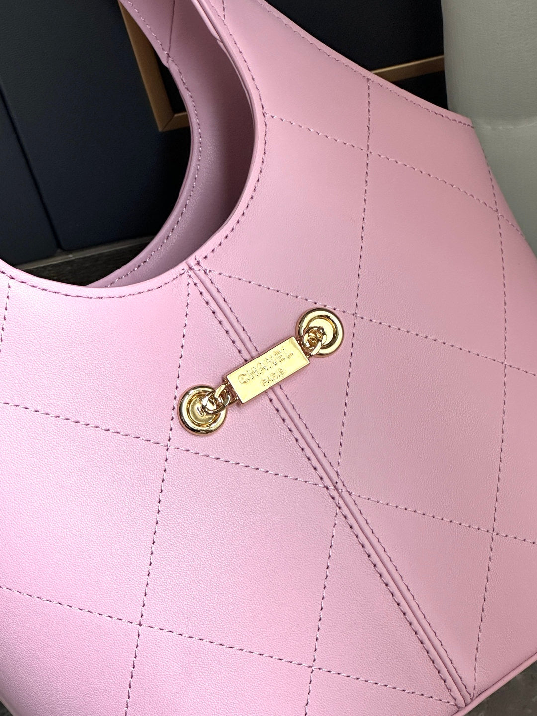 Chanel 2026 Basket Hobo Bag 27.5cm Pink Calfskin