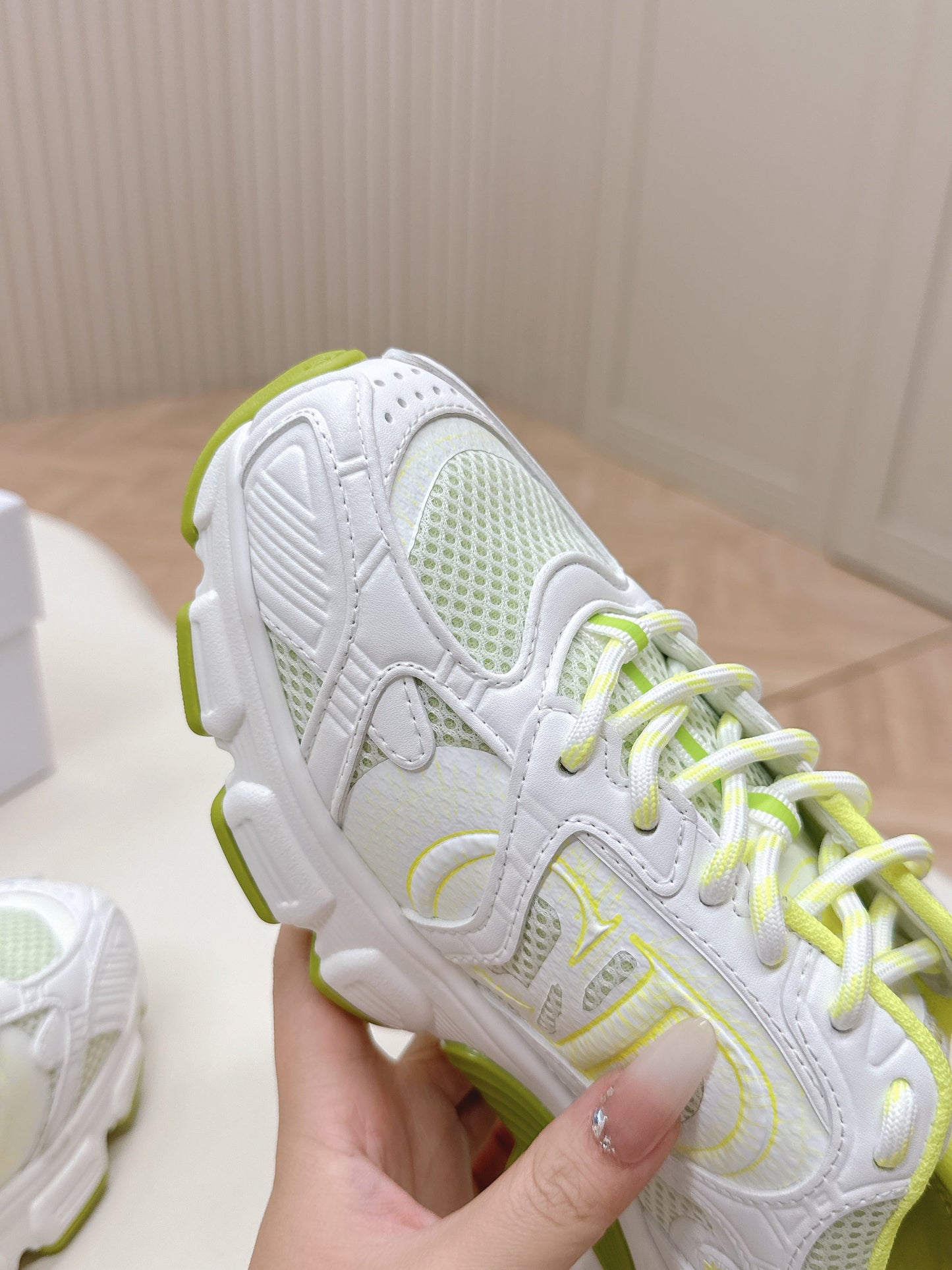 CD 26s Chrono Sneakers White Green Cowhide Mesh 643754