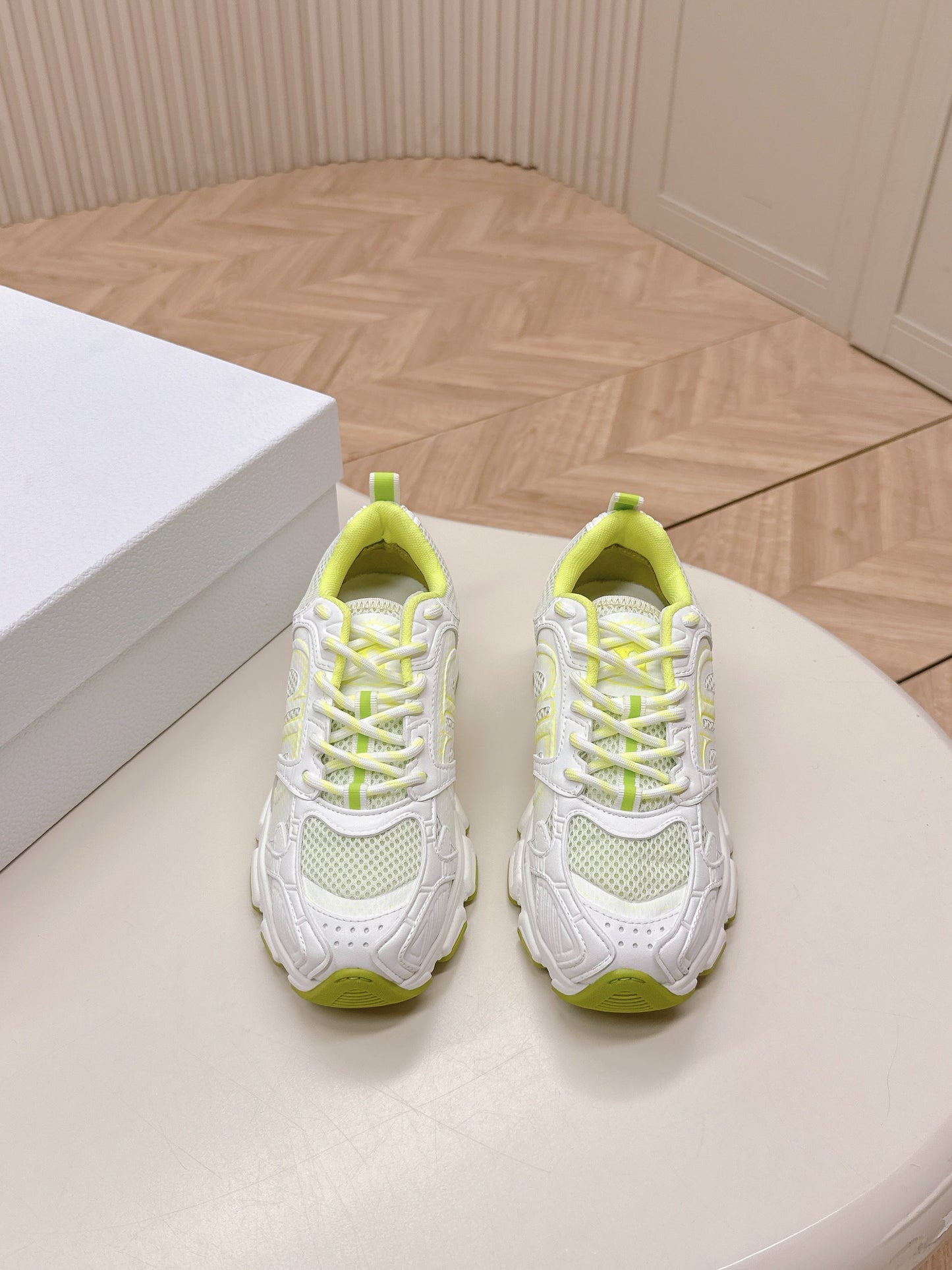 CD 26s Chrono Sneakers White Green Cowhide Mesh 643754