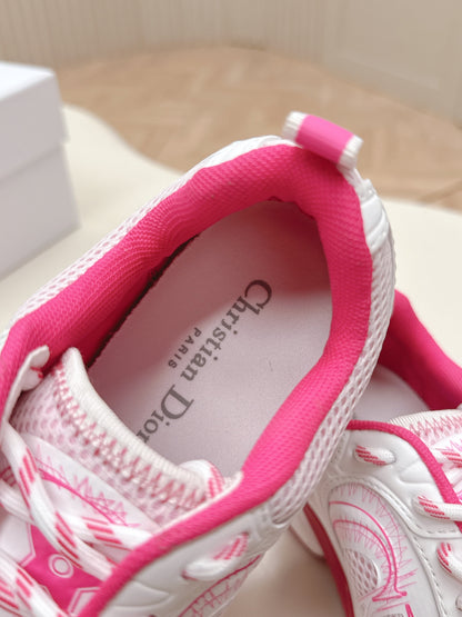 CD 26s Chrono Sneakers White Pink Cowhide Mesh 643755