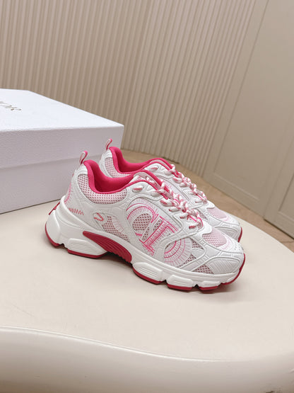 CD 26s Chrono Sneakers White Pink Cowhide Mesh 643755