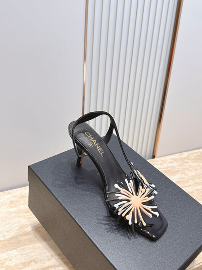 Chanel 2026 Floral Sandal 75mm Calfskin 899050