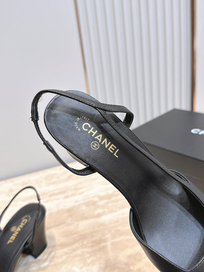 Chanel 2026 Slingback 65mm Fabric Calfskin 898961