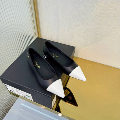 CC 2026 Ballet Flats Black White Sheepskin 668124