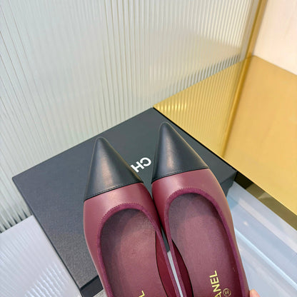 CC 2026 Ballet Flats Burgundy Black Sheepskin 668126