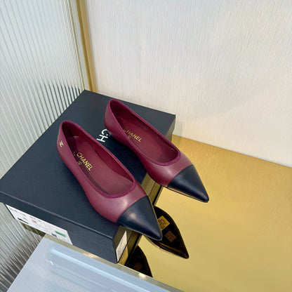 CC 2026 Ballet Flats Burgundy Black Sheepskin 668126