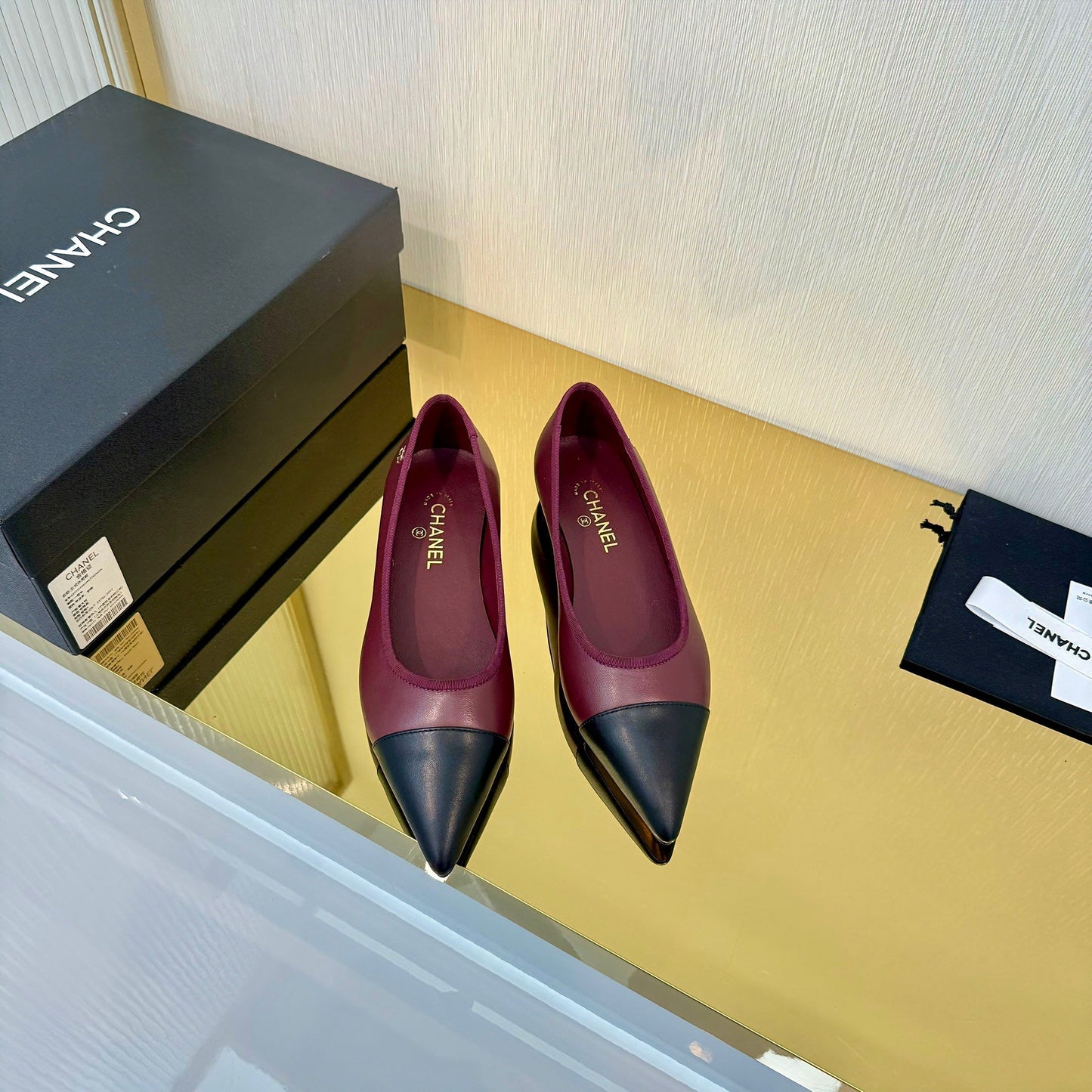 CC 2026 Ballet Flats Burgundy Black Sheepskin 668126