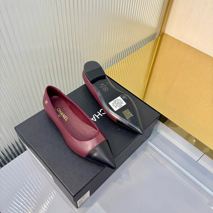 CC 2026 Ballet Flats Burgundy Black Sheepskin 668126