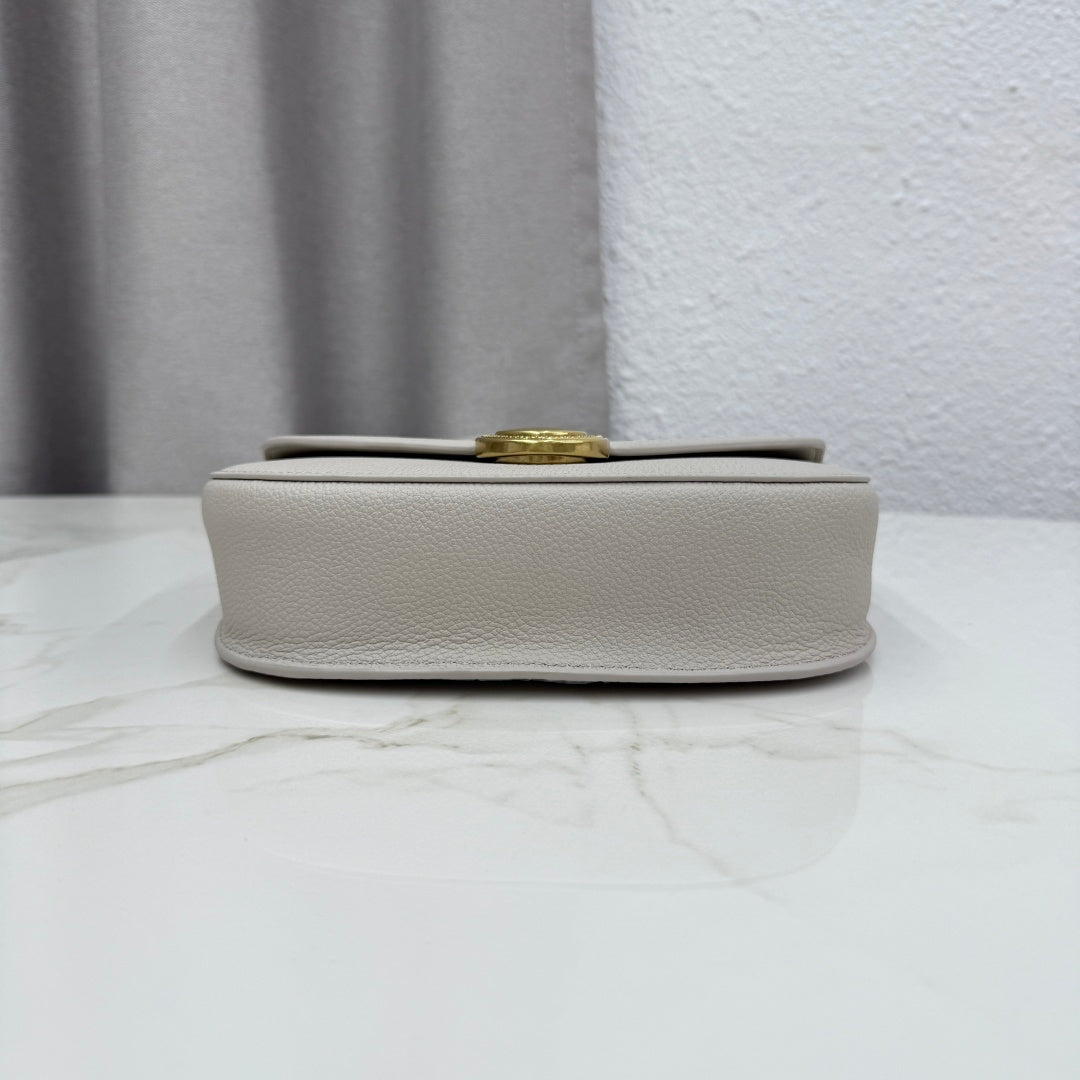 Dior 2026 Médaillon Flap Bag Rock Grey Grained Calfskin