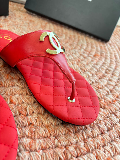 CC 26s Thong Sandals Red Sheepskin 648260