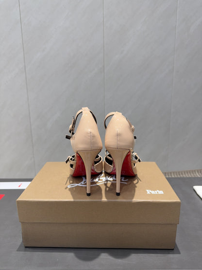 CL 26SS High Heel Pump 100 Beige Patent Leather 613872