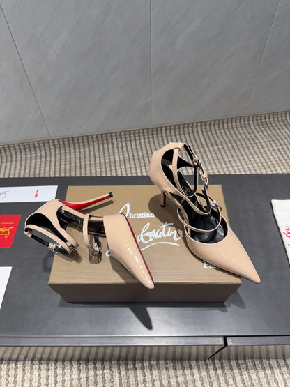 CL 26SS High Heel Pump 100 Beige Patent Leather 613872
