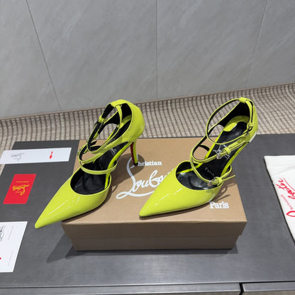 CL 26SS High Heel Pump 100 Neon Yellow Patent Leather 613874