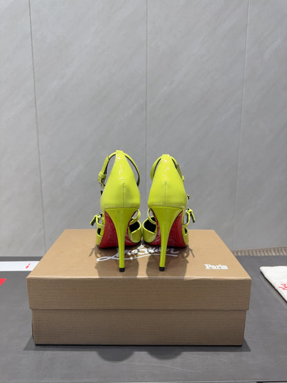 CL 26SS High Heel Pump 100 Neon Yellow Patent Leather 613874