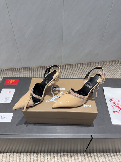 CL 26SS Slingback 100 Beige Patent Leather 613790