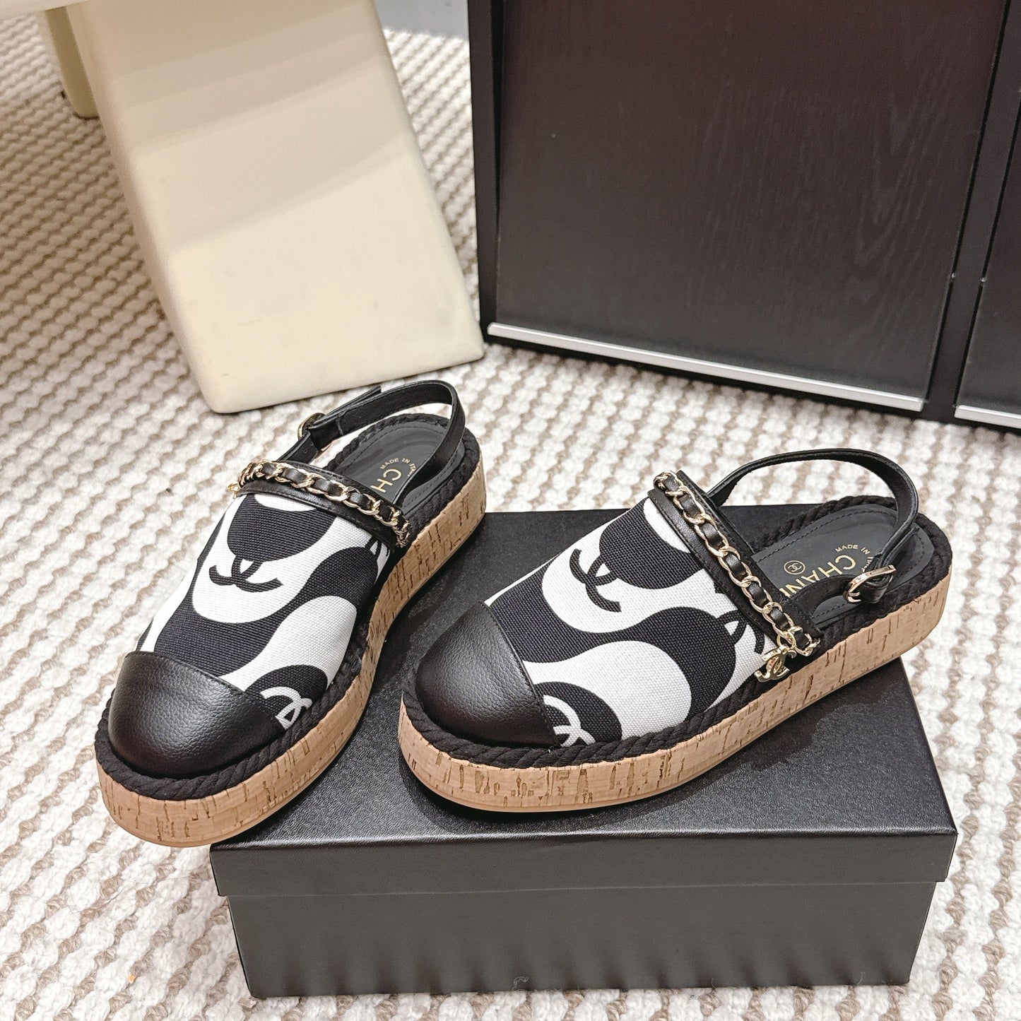 CC 26s Rope-Soled Sandals Canvas Leather