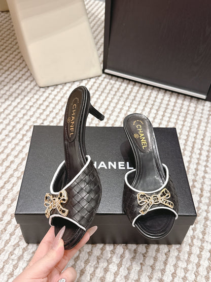 CC 26s Stiletto Sandals 55 Black Leather 652571