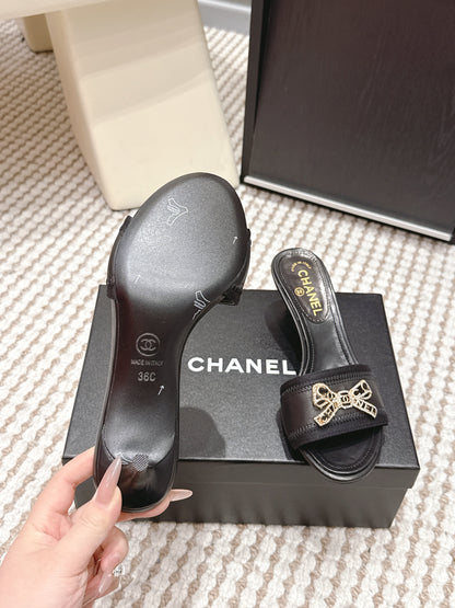 CC 26s Stiletto Sandals 55 Black Leather 652573